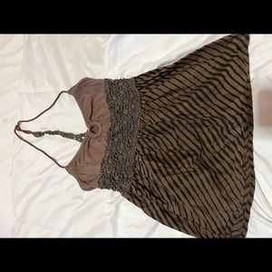 Free People top with braid on back circle in front
